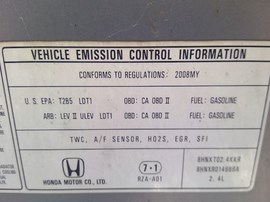 2008  HONDA CR-V, BLUE, LX, 2.4L, FWD.   A25156